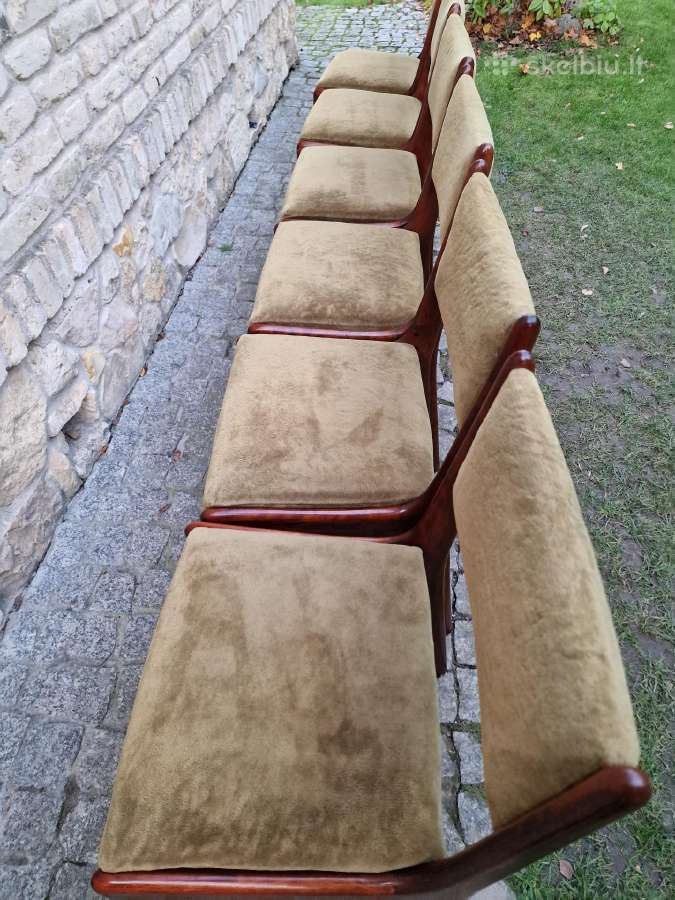 Vintažinės mid century raudonmedžio kėdės - nuotraukos Nr. 34
