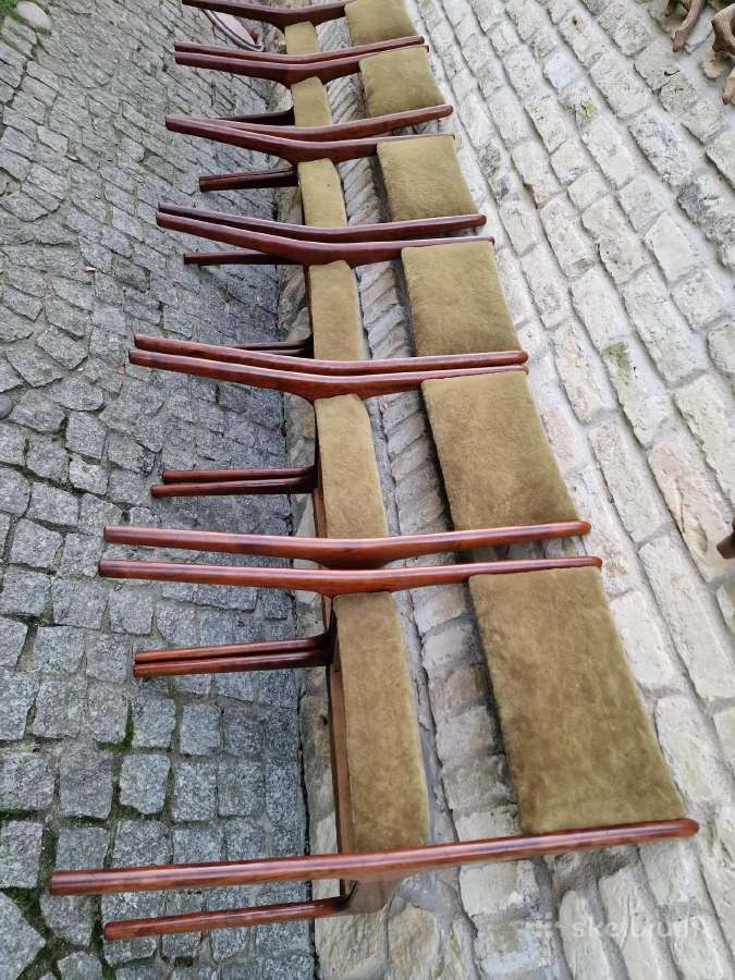 Vintažinės mid century raudonmedžio kėdės - nuotraukos Nr. 35