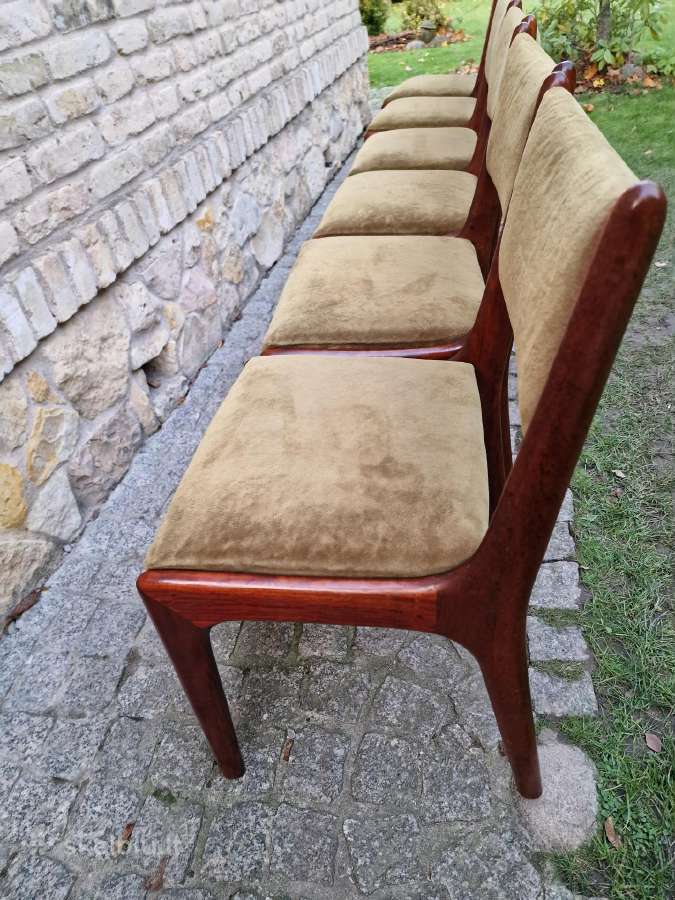 Vintažinės mid century raudonmedžio kėdės - nuotraukos Nr. 36