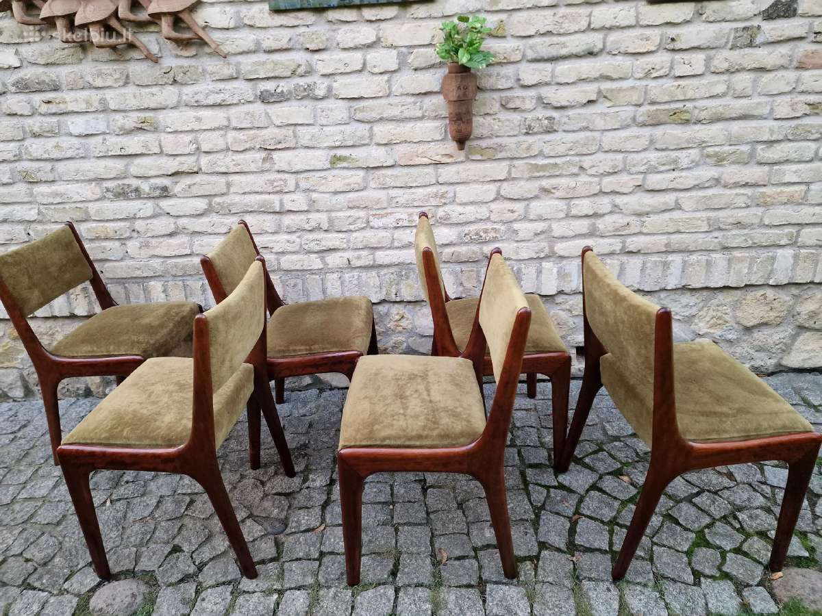Vintažinės mid century raudonmedžio kėdės - nuotraukos Nr. 37
