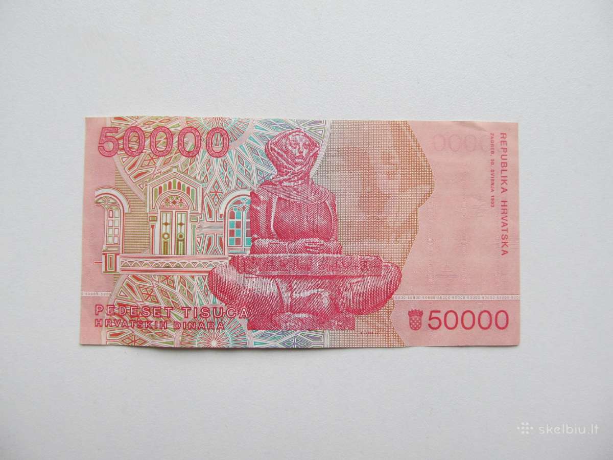 50 000 dinaru , Kroatija , 1993 - nuotraukos Nr. 2