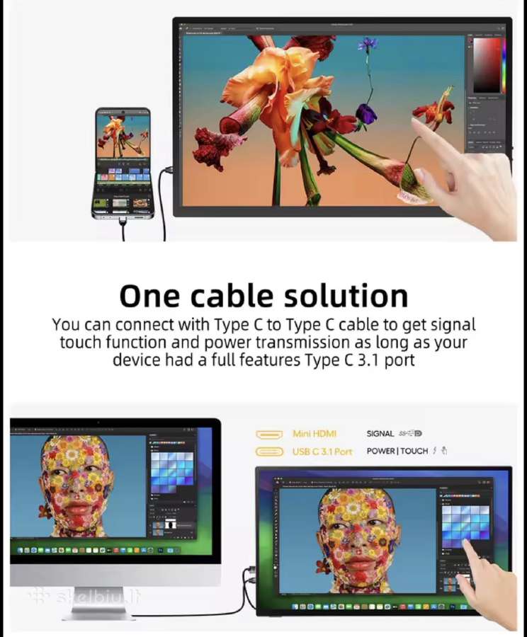 Liečiamas mobilus 18,5 usb-c Hdmi monitorius - nuotraukos Nr. 3