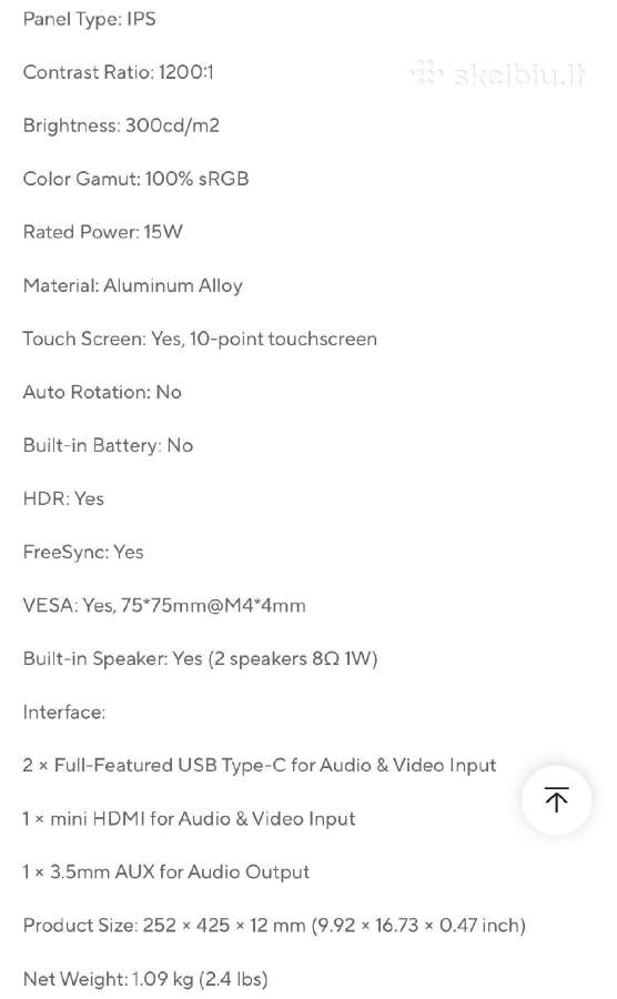 Liečiamas mobilus 18,5 usb-c Hdmi monitorius - nuotraukos Nr. 6