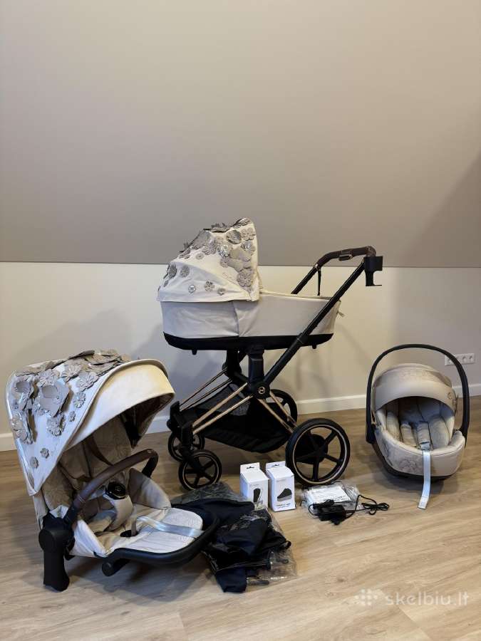 Cybex E-priam V4 Rose Gold 3in1 vežimėlis