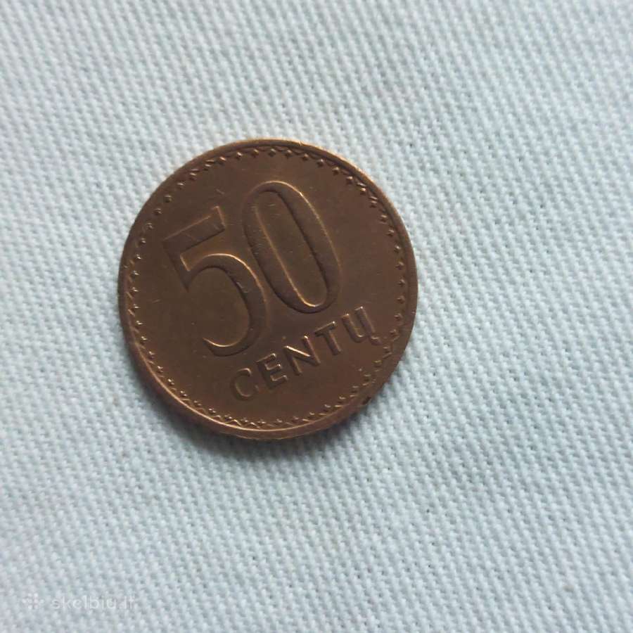 Lietuviškos monetos 50 centų 1991 m. - nuotraukos Nr. 34