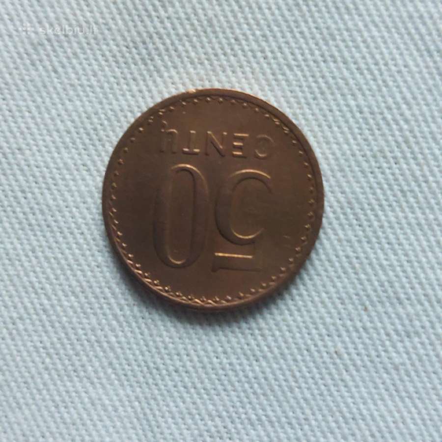 Lietuviškos monetos 50 centų 1991 m. - nuotraukos Nr. 35