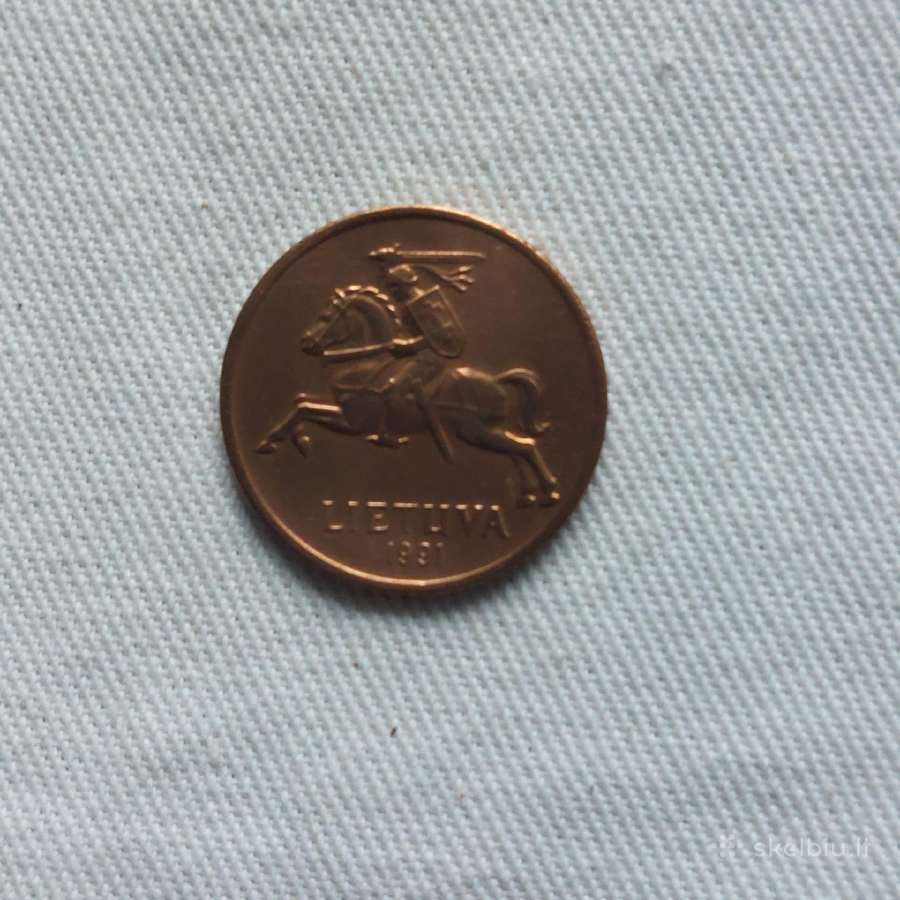 Lietuviškos monetos 50 centų 1991 m. - nuotraukos Nr. 36