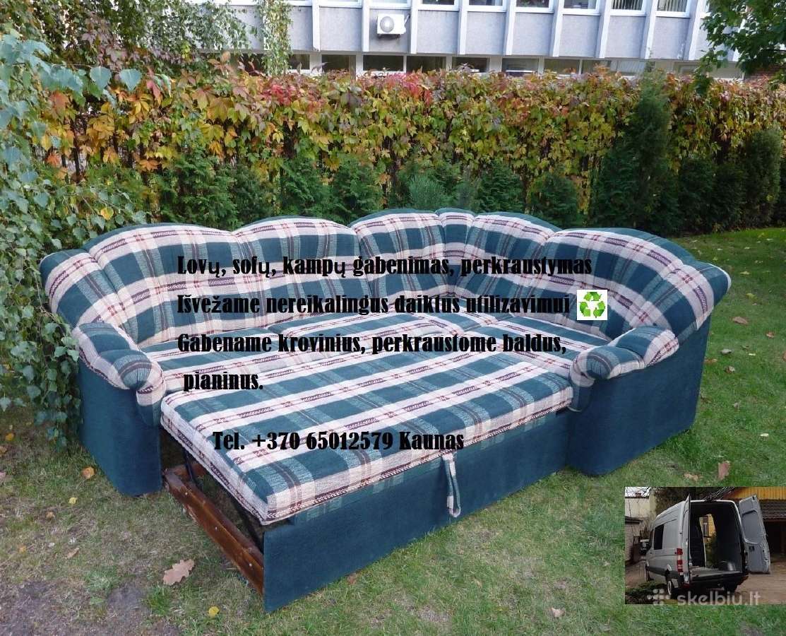 Kampas sofa-lova, transportas