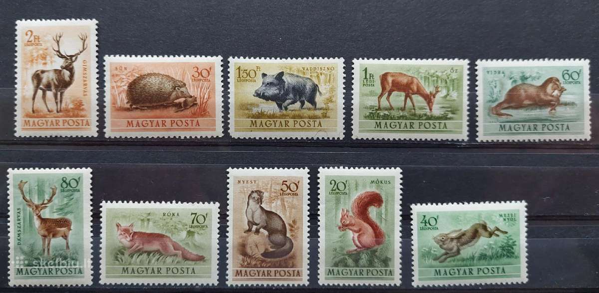 Vengrija 1953 gyvūnai , švarus, Michel 1285-1294