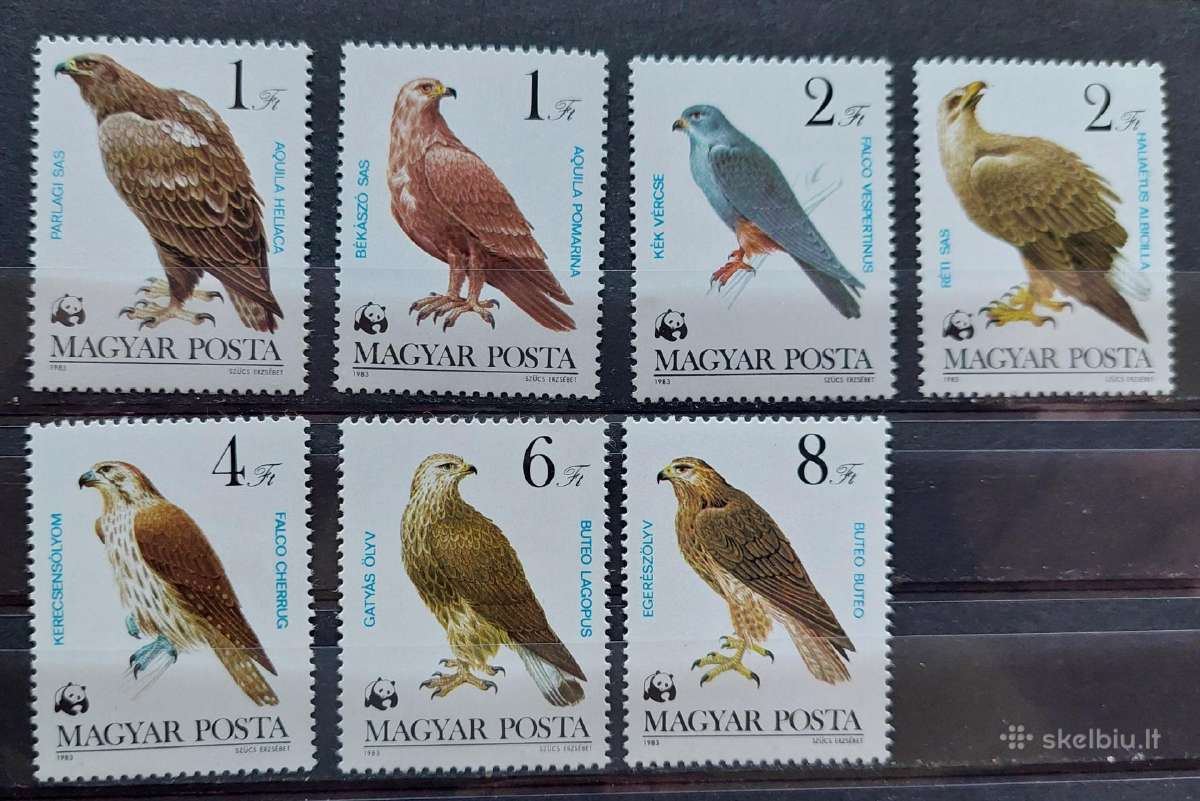Vengrija 1983 ereliai , švarus, Michel 3624a-3630a