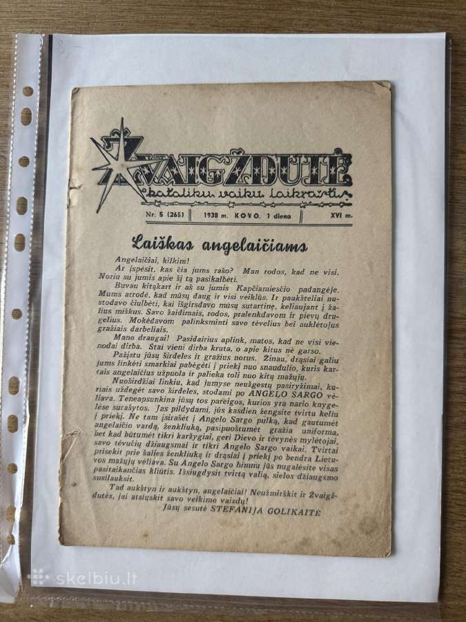 Žvaigždutė tarpukario laikraštis vaikams 1938