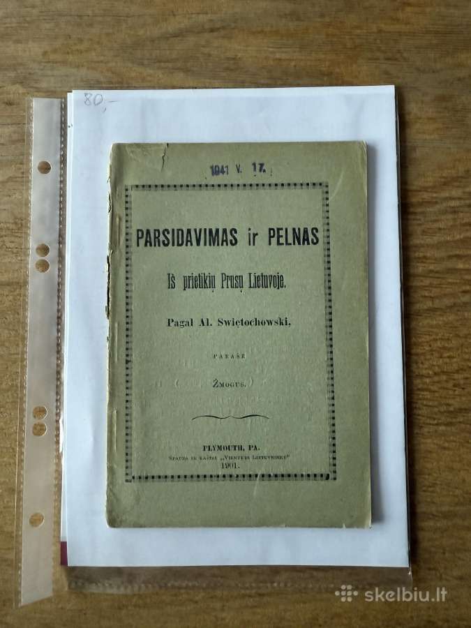 Parsidavimas ir pelnas. Prūsų Lietuvoje 1901