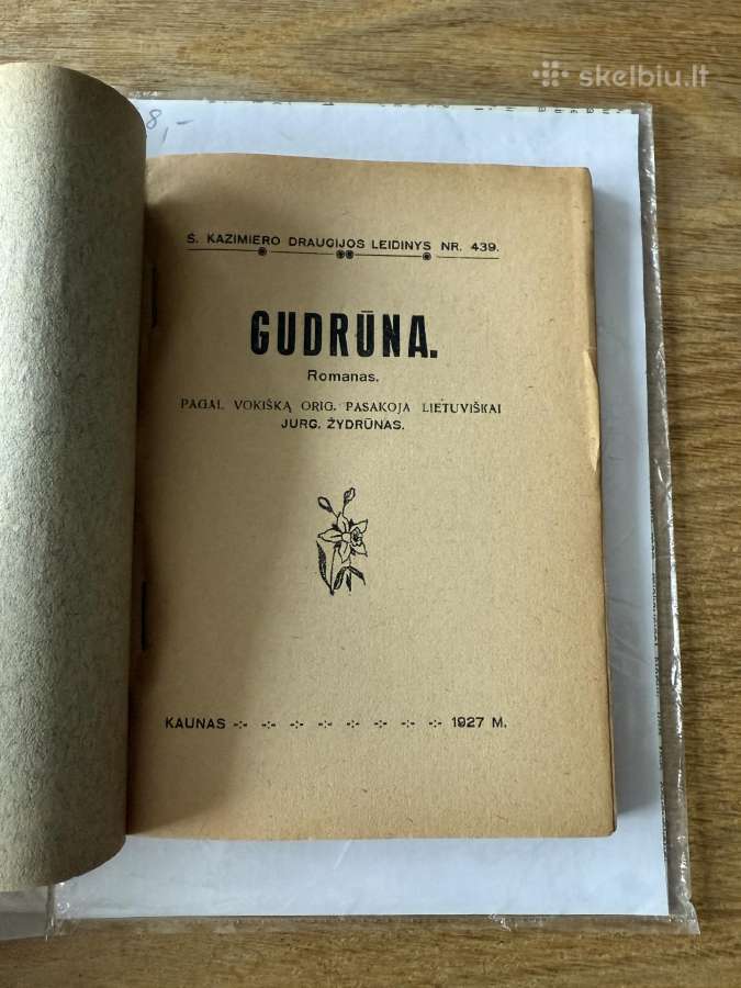 Gudrūna. Romanas 1927 - nuotraukos Nr. 2