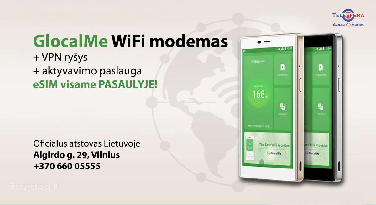 Parduodame Glocalme Wi-fi modemus+vpn ryšys besim