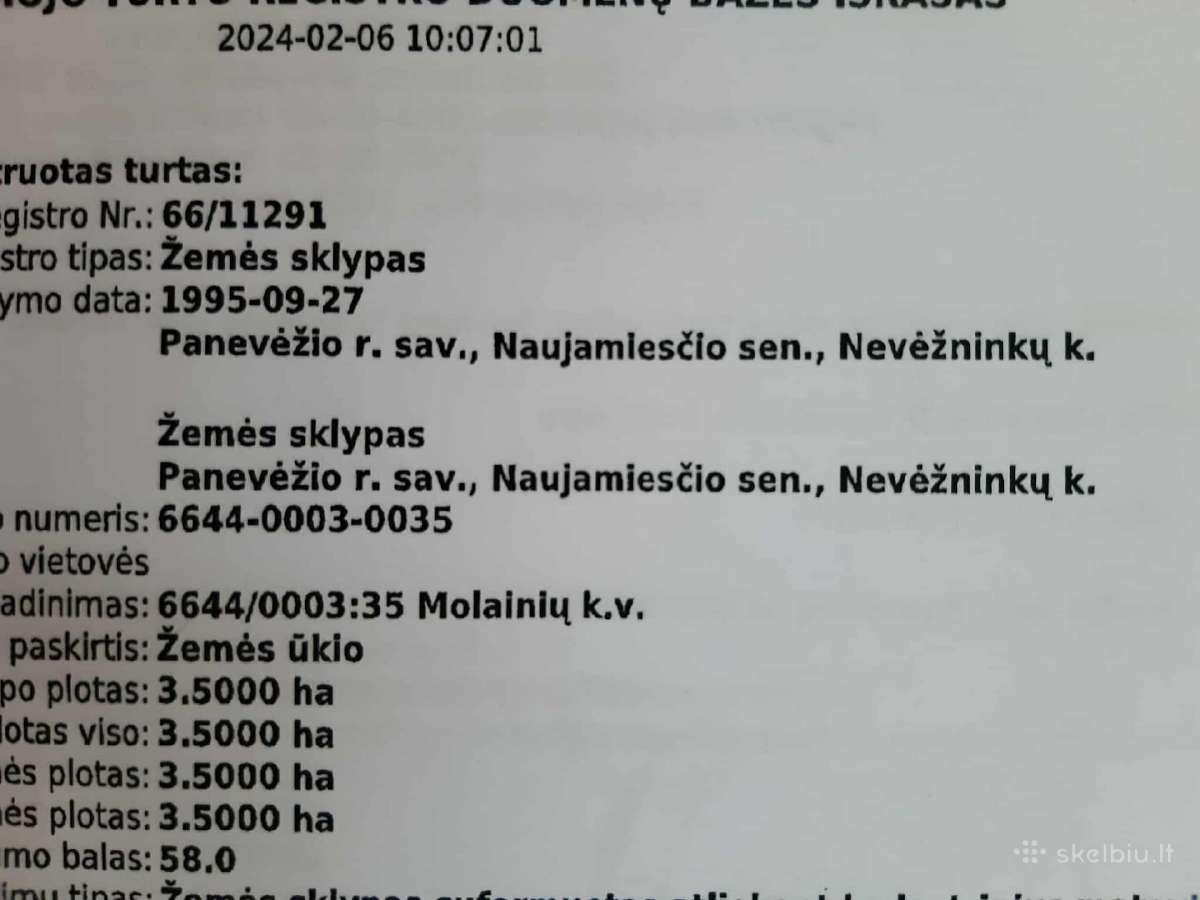 Parduodami du sklypai ž.ū. paskirtis Panevėžio r