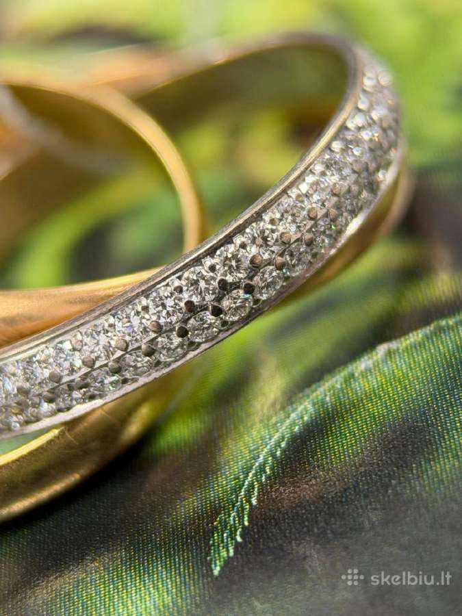 Cartier auksinis žiedas su briliantais