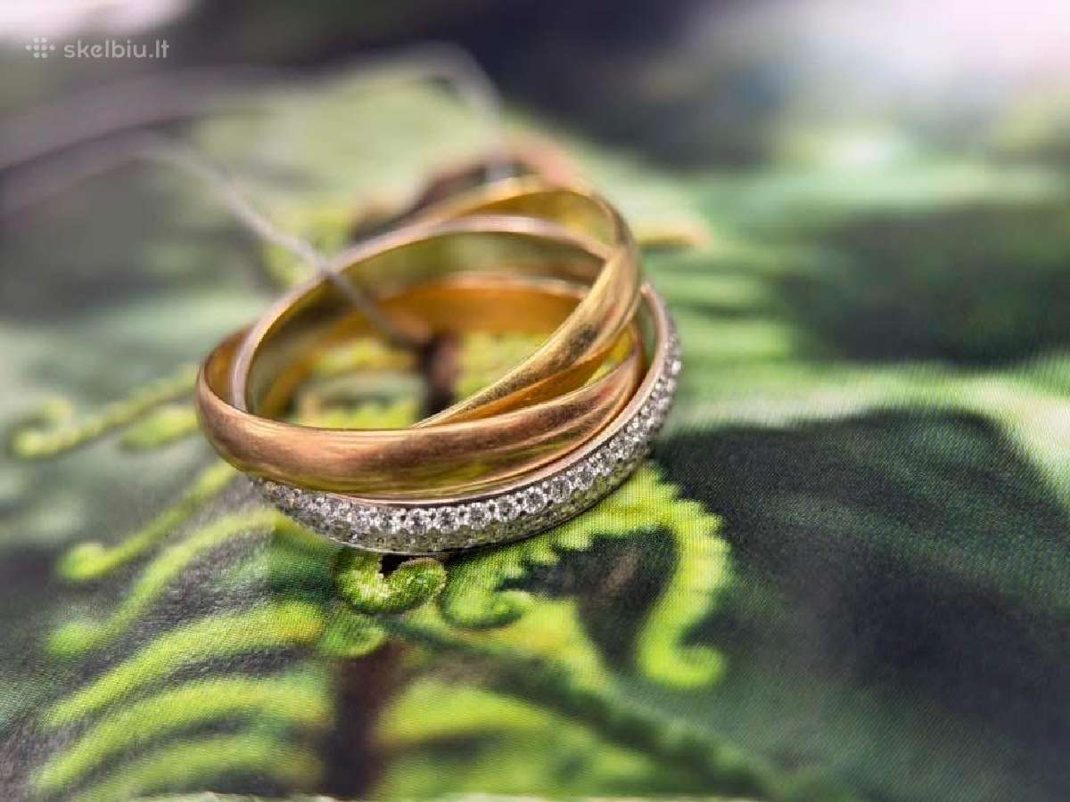 Cartier auksinis žiedas su briliantais - nuotraukos Nr. 3