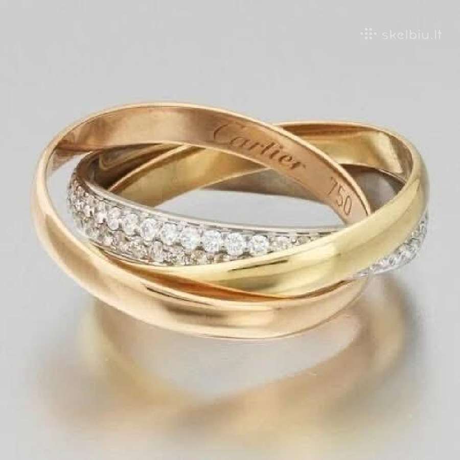 Cartier auksinis žiedas su briliantais - nuotraukos Nr. 4