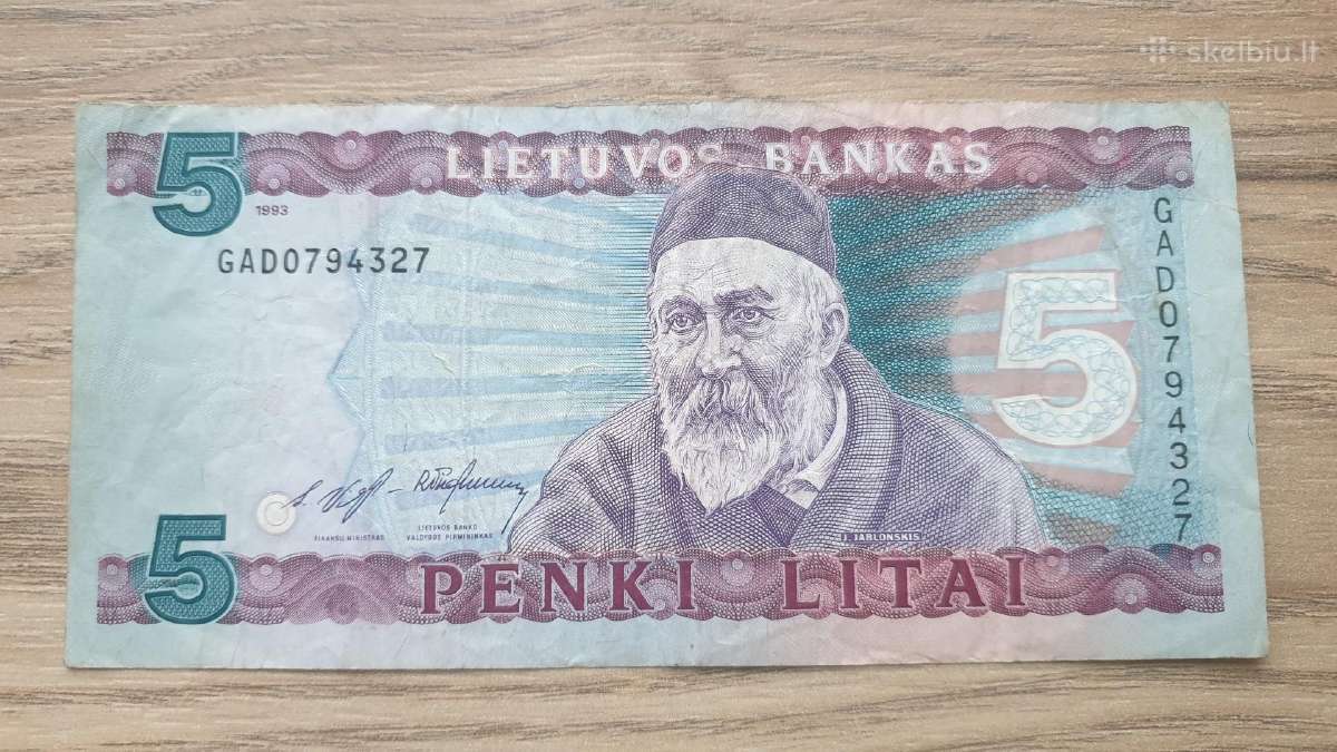 1993 metų 5 litai Jablonskis