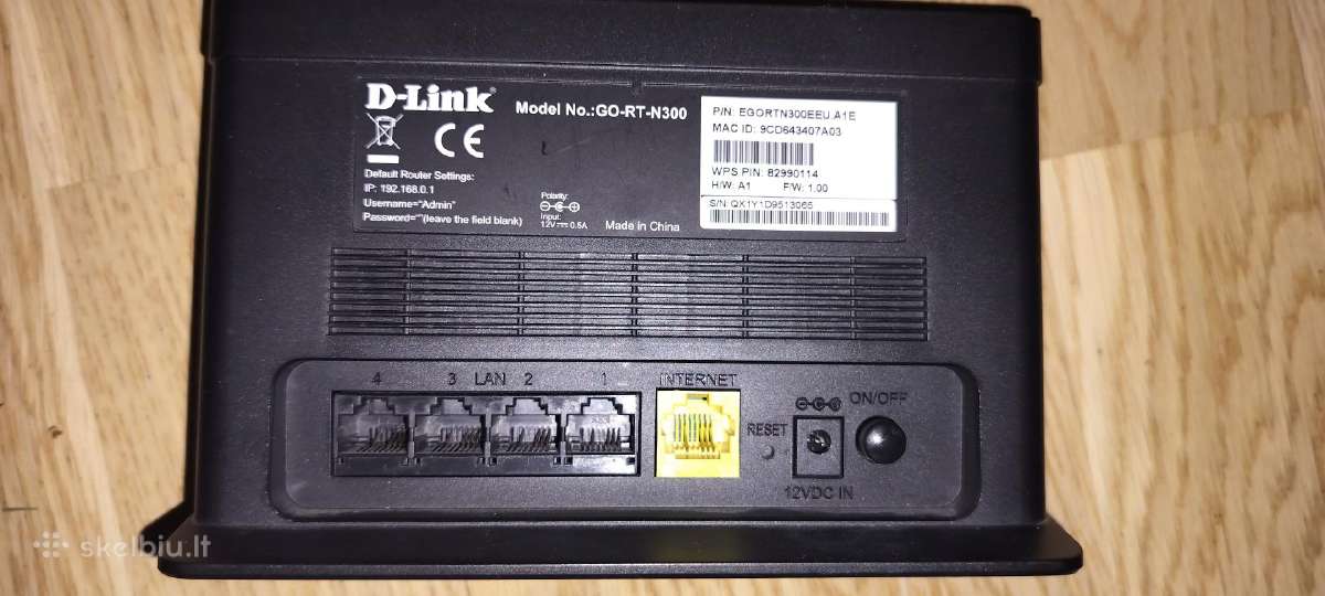 D-link maršrutizatorius G0-rt-n300. 300mbit/s