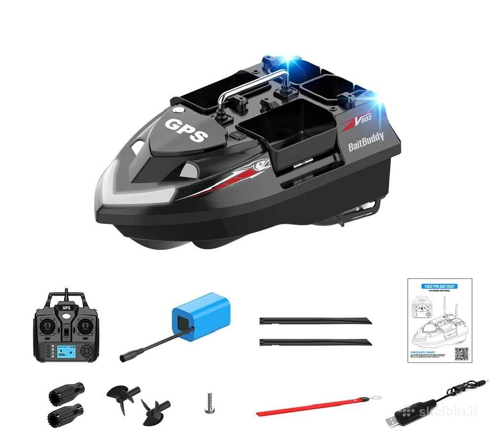 Flytec V802pro pašarų laivelis su GPS navigacija - nuotraukos Nr. 9