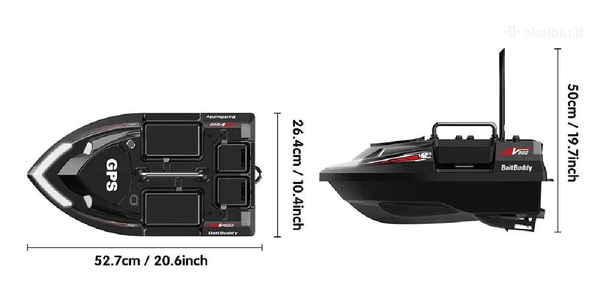 Flytec V802pro pašarų laivelis su GPS navigacija - nuotraukos Nr. 7