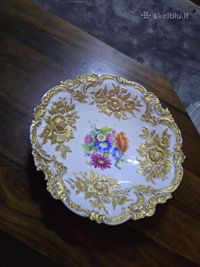 Meissen porceliano lėkštė su auksiniu dekoru - nuotraukos Nr. 2