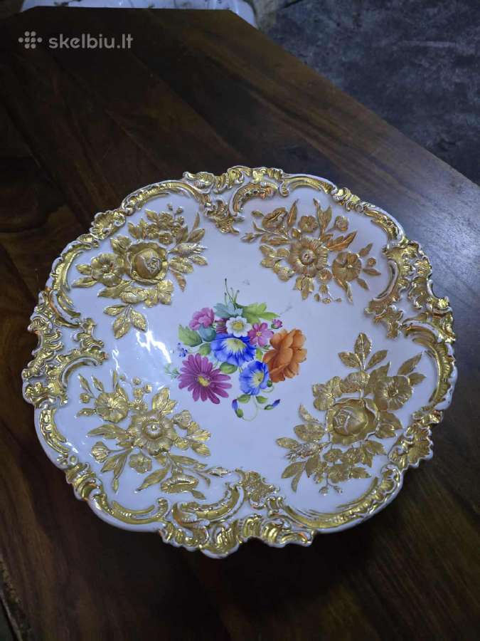 Meissen porceliano lėkštė su auksiniu dekoru - nuotraukos Nr. 3