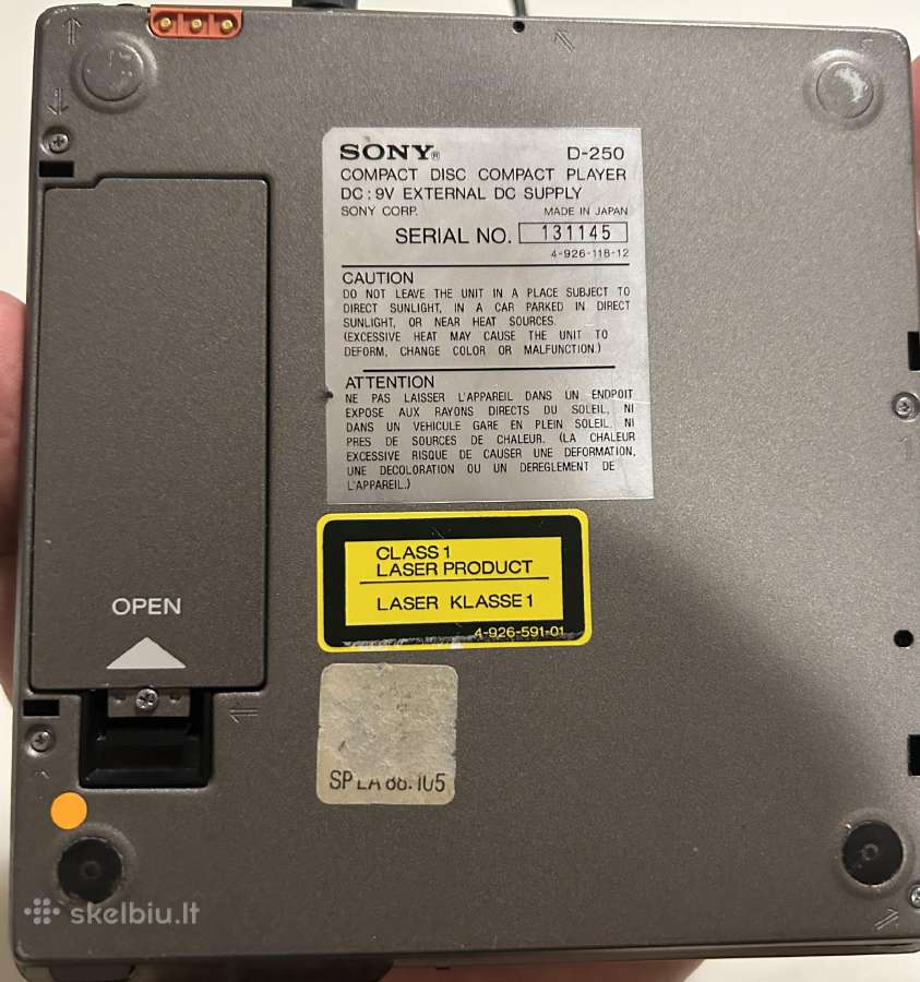 Sony Discman D-250 - nuotraukos Nr. 3