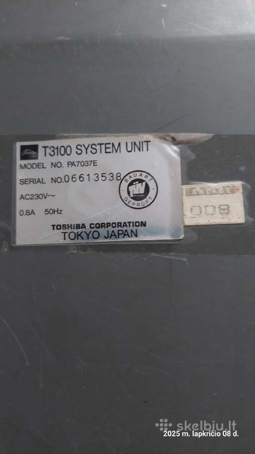 Toshiba T3100 - nuotraukos Nr. 3