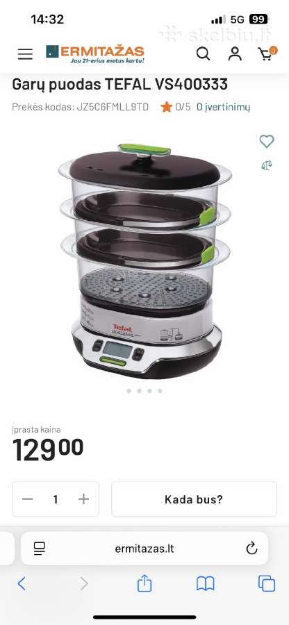 Tefal garų puodas - nuotraukos Nr. 6