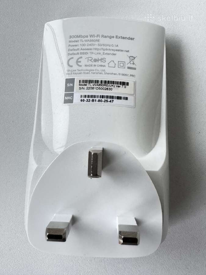 Kartotuvas Tp-link Tl-wa850re, 300mbps - nuotraukos Nr. 2