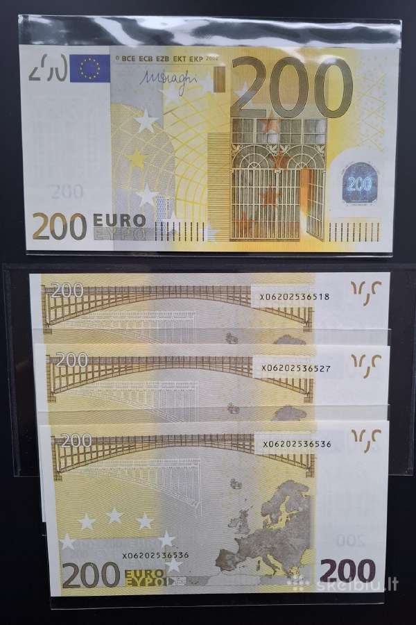 2002 m. 200 Eurų banknotai - nuotraukos Nr. 3