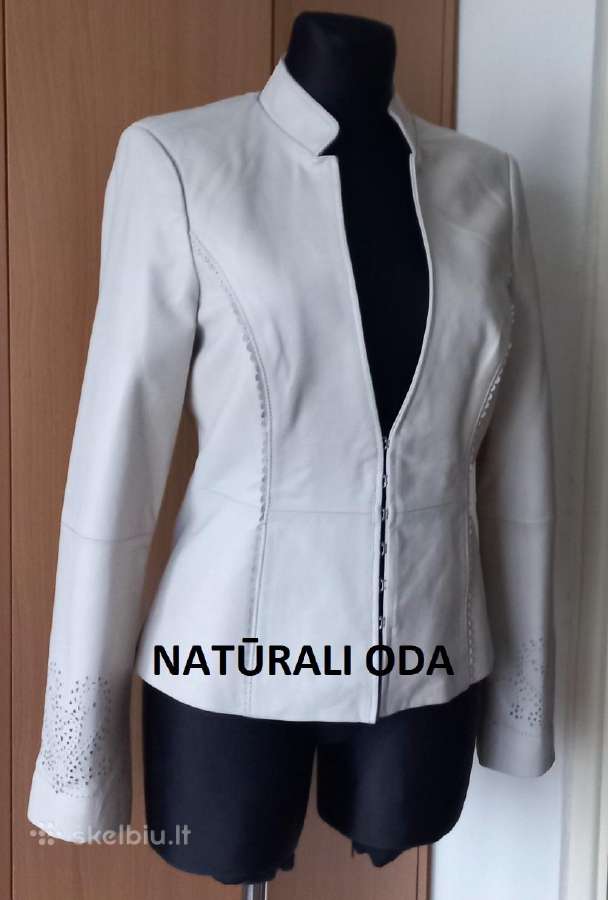 Natūralios odos šviesus švarkelis - nuotraukos Nr. 17