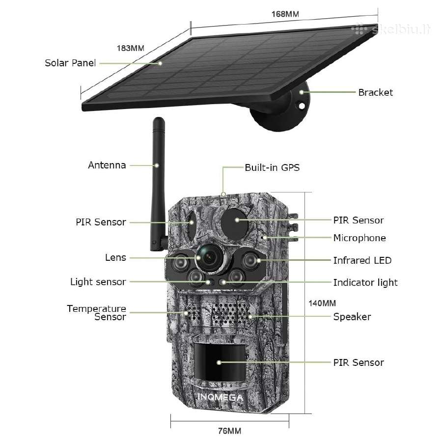 Medžioklinė lauko kamera H808 4G GPS - nuotraukos Nr. 3