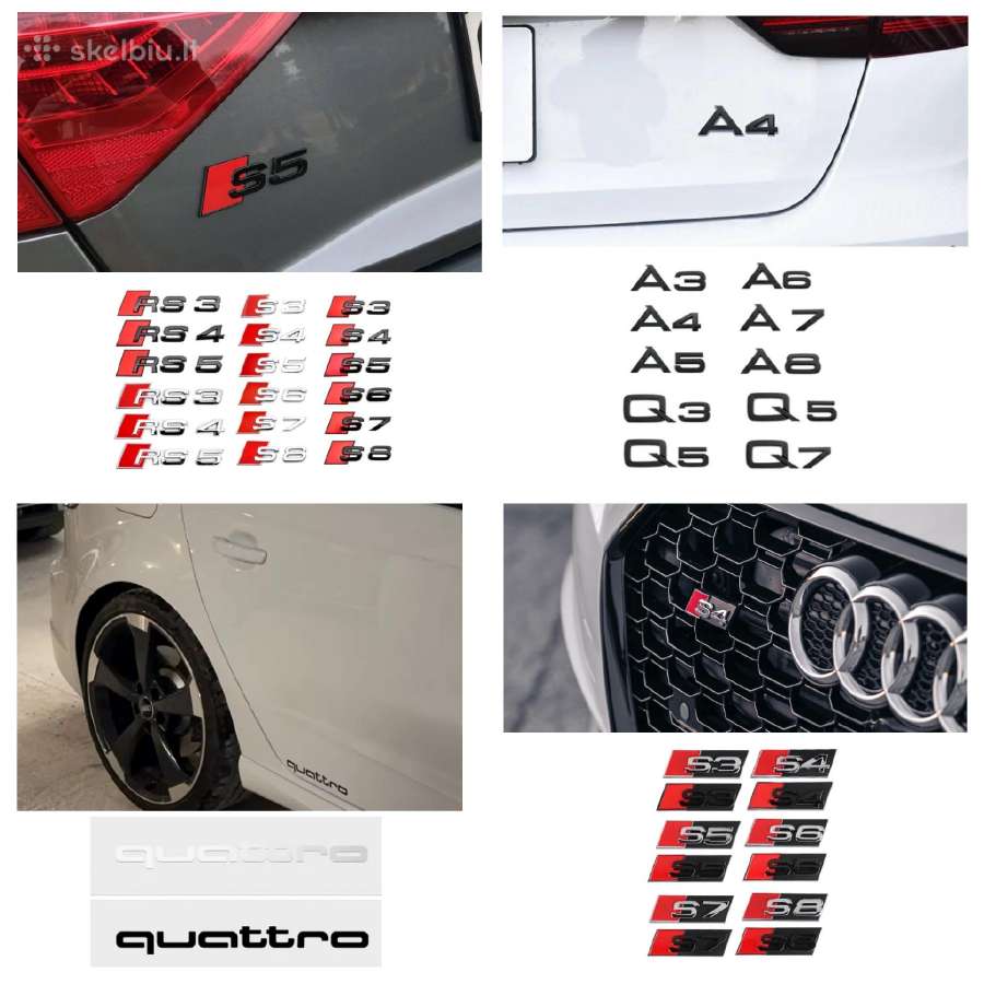 Audi emblemos , S-line , Quattro logo , LED. - nuotraukos Nr. 9