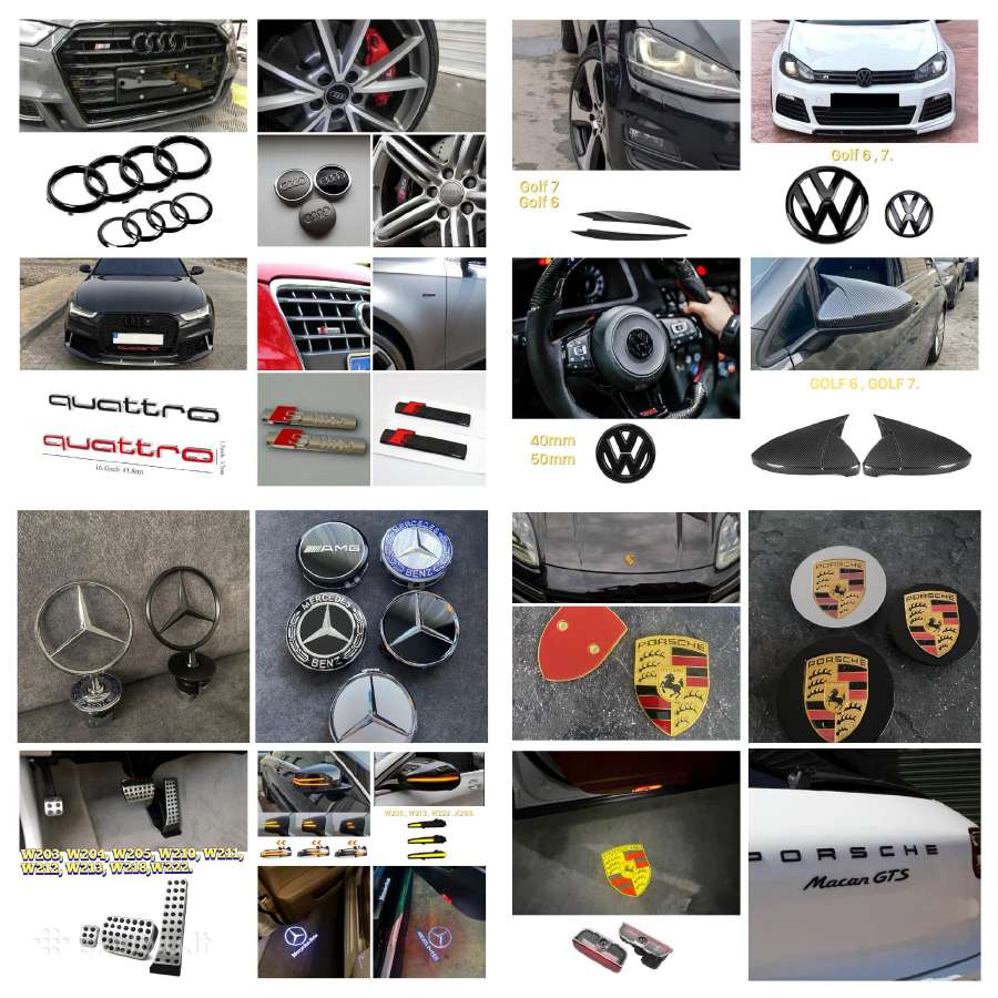 Bmw Audi Mercedes Volkswagen dalys, zenkliukai.