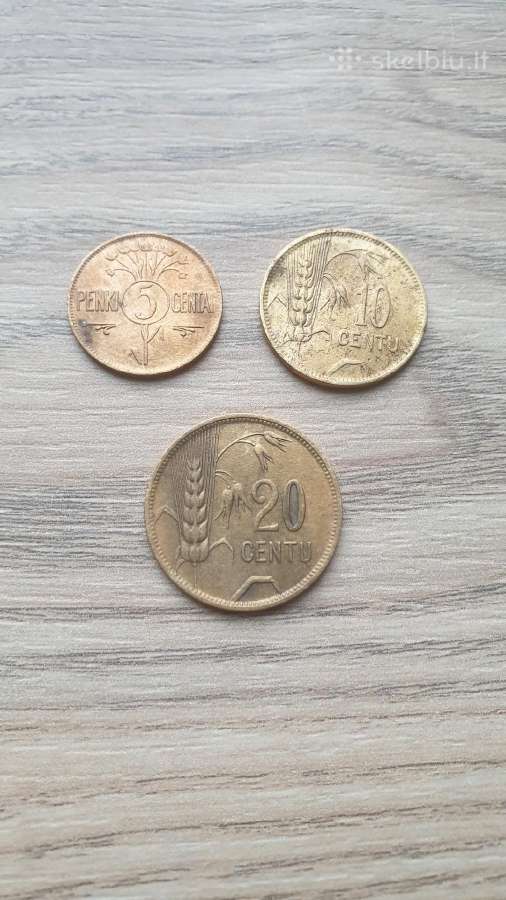 1925 metų 5+10+20 smetoniški centukai