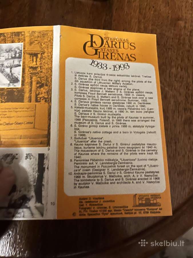 Lankstinukas S. Darius S. Girėnas 1933-1993 - nuotraukos Nr. 4