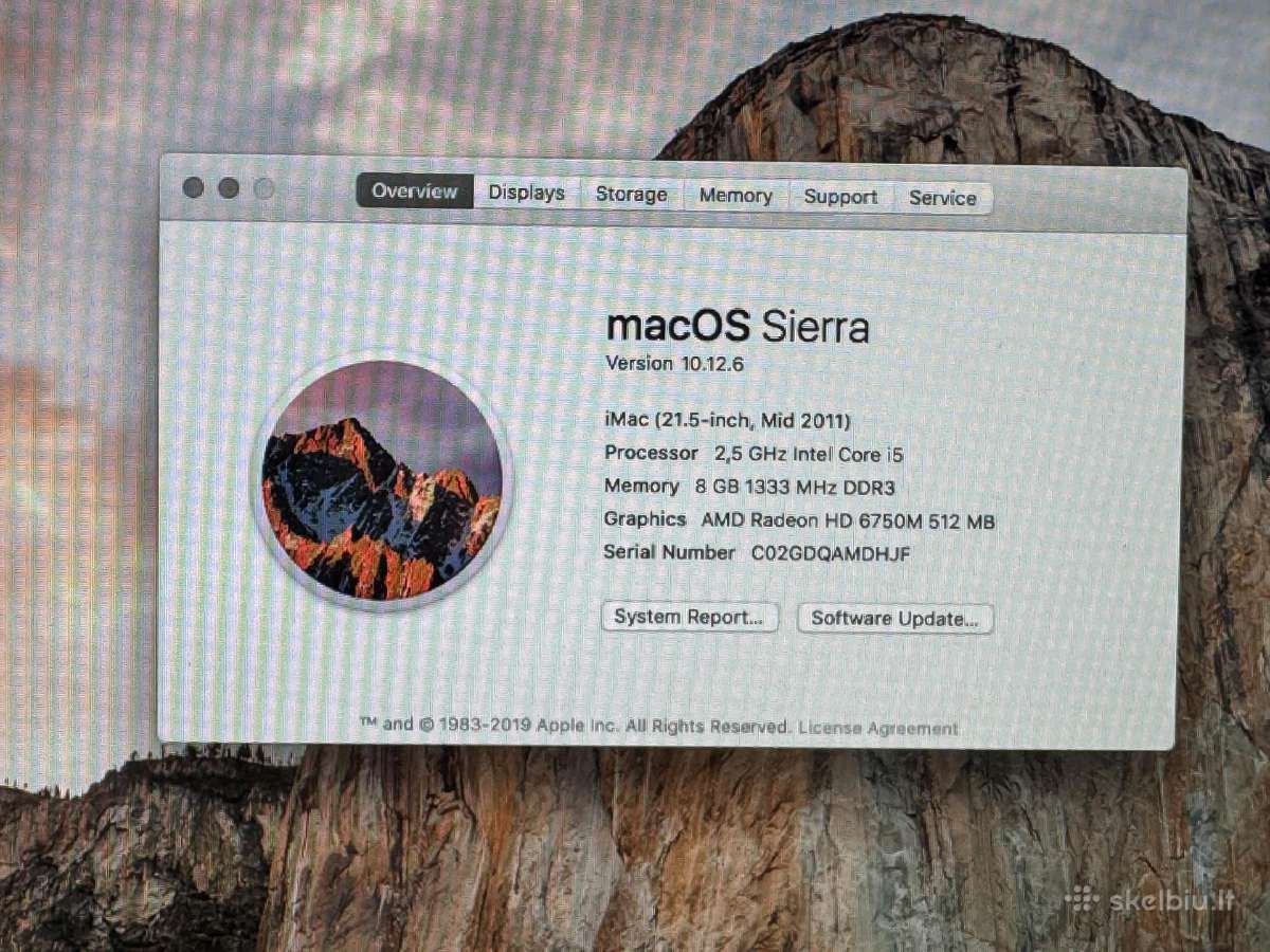 iMac a1311 21'5 500gb 8gb RAM I5 - nuotraukos Nr. 7