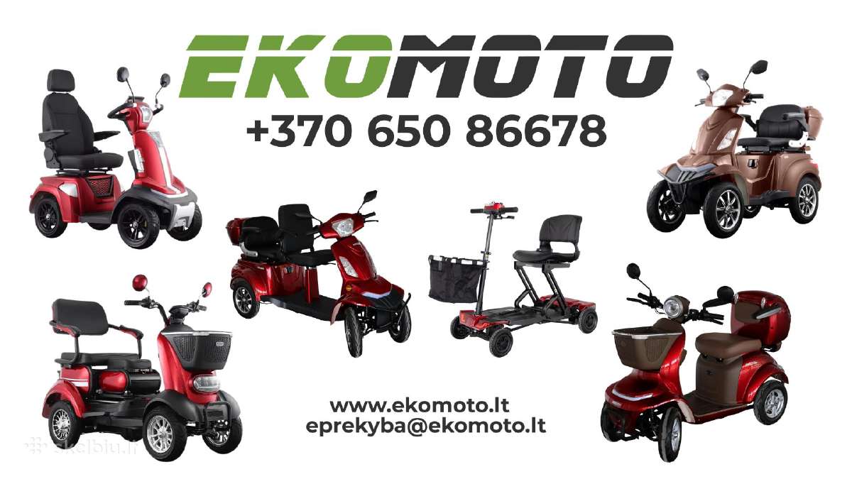 Elektriniai Ekomoto keturračiai skuteriai
