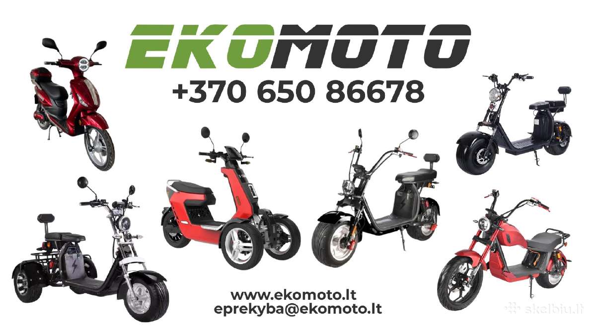 Elektriniai Ekomoto mopedai 1000w - 4000w Eec