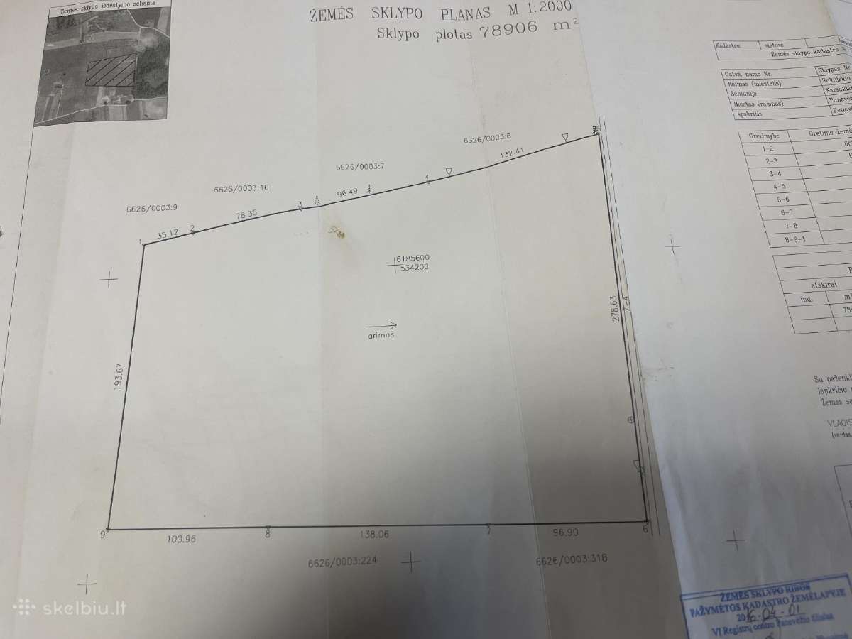 Parduodamas 7,89 ha skypas