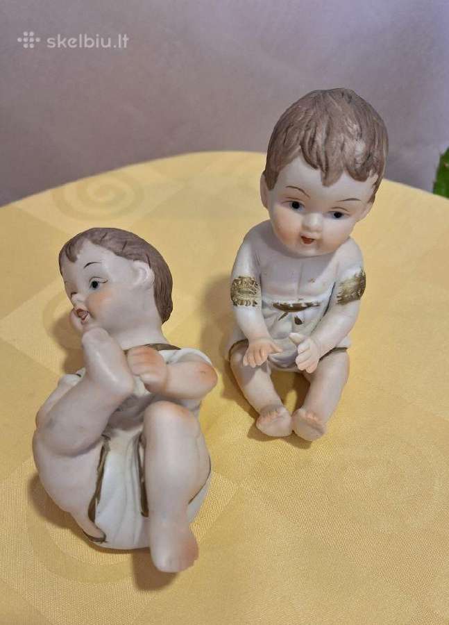 Vintažinės statulėlės. Biksvitinis porcelianas. - nuotraukos Nr. 2