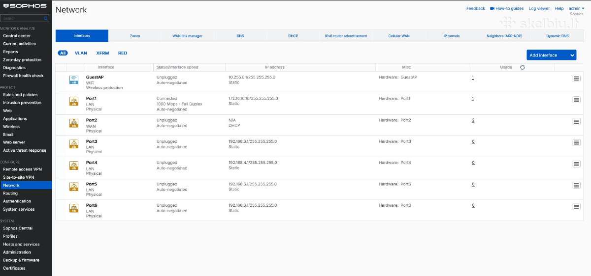 Ugniasienė, 6port, Sophos Firewall Home - nuotraukos Nr. 8