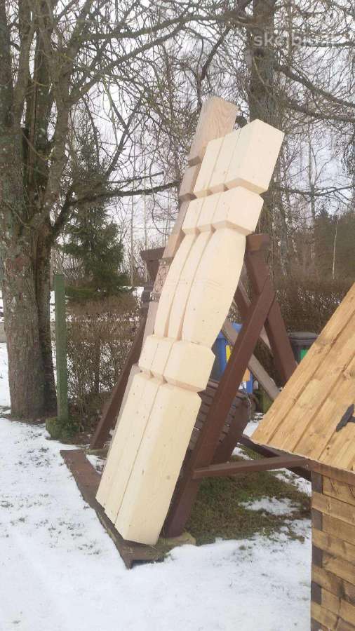 Medinės atraminės kolonos terasai stoginei veranda - nuotraukos Nr. 4