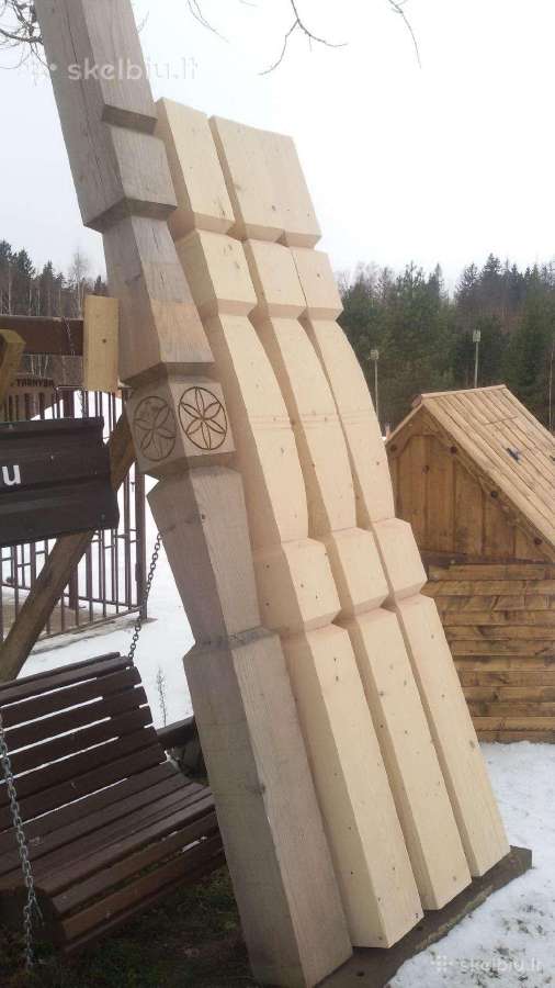 Medinės atraminės kolonos terasai stoginei veranda - nuotraukos Nr. 2