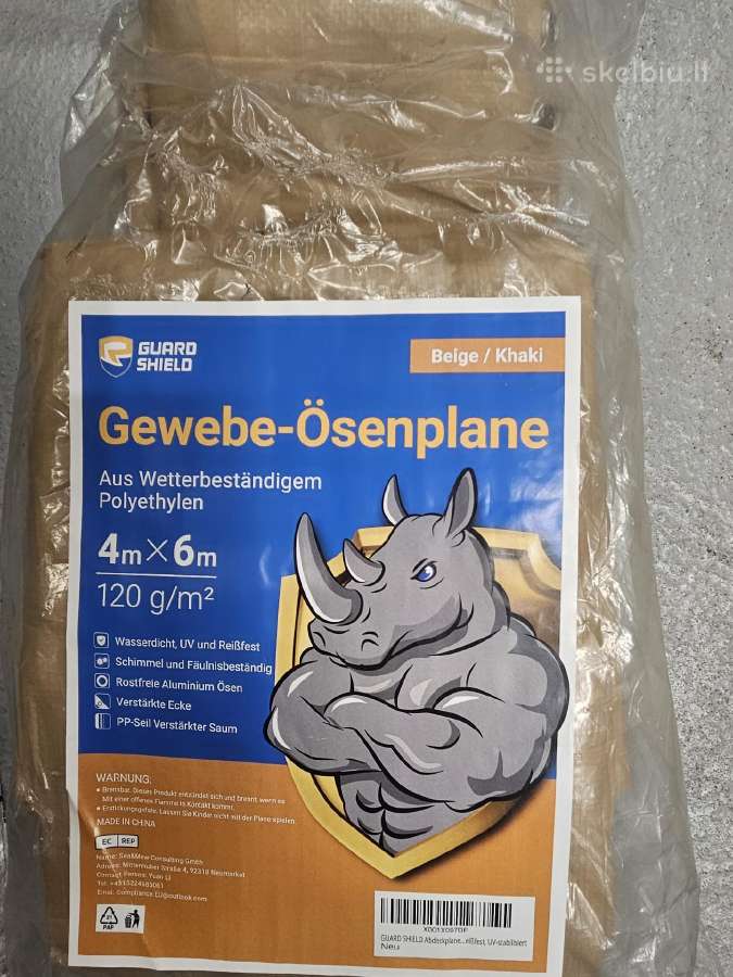 Vandeniui atsparus tentas su ąselėmis