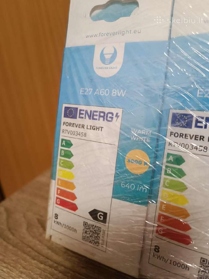 LED lemputės E27 A60 8w/640lm 3000k 10vnt - nuotraukos Nr. 2