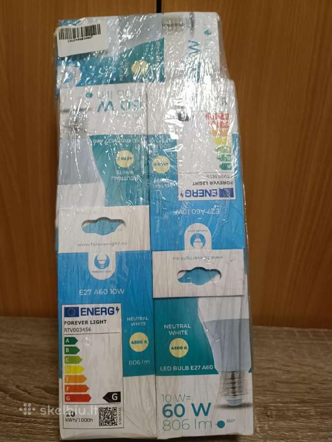 LED lemputės E27 A60 8w/640lm 3000k 10vnt - nuotraukos Nr. 4